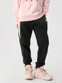 Balabala Pantalones jogger para niñas, pantalones holgados y cálidos de forro polar para otoño/invierno 2024