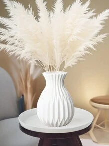 1 pieza Jarrón de flores de plástico simple, decoración del hogar para la sala de estar, contenedor de arreglo floral hidropónico, para rosas, lirios, bambú de la suerte, arreglo floral de mesa o centros de mesa, artículo decorativo de lujo ligero, para escritorio, decoración de flores secas artificiales o frescas, regalo de cumpleaños, graduación, jarrón de vidrio - Blanco - Ver 9