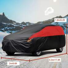 Suitable For All SUVs, All Day Black And Red Car Covers With Full-Size L/XL/XXL Options, Providing Better UV Protection, Waterproof, Breathable, Scratch Resistant, Snow Resistant, And Dust-Proof Full Car Covers - 黑色和紅色 - 查看 7