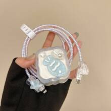 Set de 5 protectores de cargador estándar británico de 20W, para proteger tu cargador compatible con iPhone 16 Pro Max, 15, 13, 14, protector de cable de datos, protector de cargador iPhone 12 Pro Max, estuche DIY de pescado