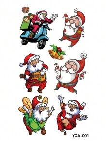 1 miếng dán mặt tạm thời hình ông già Noel phát sáng & Giáng sinh - Quà tặng tiệc ngày lễ được cá nhân hóa, Quà tặng ông già Noel bí mật, Tất & Đồ trang trí ngày lễ - Nhiều màu - Xem 11
