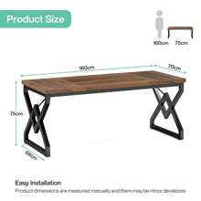 Tribesigns Escritorio, Escritorio de Oficina Grande de 160 x 80 x 75 cm con Tablero de Madera Extra Gruesa y Estructura de Metal, Lugar de Trabajo Moderno y Sencillo, Escritorio Ejecutivo de Estudio para Oficina en casa