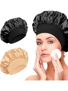 1 chiếc mũ sấy tóc co giãn vành rộng bằng polyester màu trơn dành cho nữ, thiết kế đa năng để chống gió/nắng, ngủ, tắm, phù hợp cho mọi mùa - Nhiều màu - Xem 7