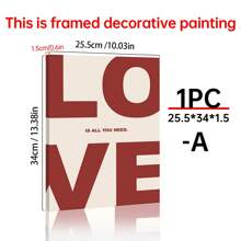 1PC Valentines Wall Art, Love Poster, 70s Wall Print, Preppy Room Decor, Wall Print, Retro Print, Maximalist Poster, Modern Typography Wall Art, Dorm Wall Art,Wall Art Decorative Murals, Poster Art,Canvas Wall Poster, Home Decor,Love - Multicolor - View 12