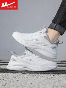 WARRIOR 1 Paio di sneaker stringate da uomo, casual, leggere, confortevoli, antisdrucciolo, adatte per uso all'aperto, feste, uso quotidiano, scarpe bianche basse