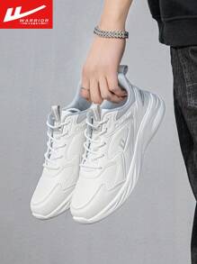 WARRIOR 1 Paio di sneaker stringate da uomo, casual, leggere, confortevoli, antisdrucciolo, adatte per uso all'aperto, feste, uso quotidiano, scarpe bianche basse