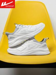 WARRIOR 1 Paio di sneaker stringate da uomo, casual, leggere, confortevoli, antisdrucciolo, adatte per uso all'aperto, feste, uso quotidiano, scarpe bianche basse
