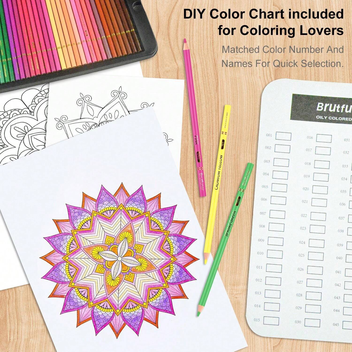 Lápices de colores Brutfuner 180 para artistas Pigmento rico, núcleo