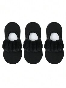 1/3 أزواج جوارب رياضية وجوارب اليوغا الفاخرة للنساء، جوارب خفية اللون الصلب مع زخرفة فاخرة، عصرية وشاملة، مريحة - متعدد الألوان - مشاهدة 11