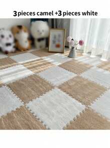 1 套，儿童房地垫装饰，柔软毛绒房间地毯，卧室泡沫连接垫全覆盖，客厅隔音大面积家用地垫，婴儿幼儿节日地板装饰礼物