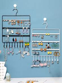 1 件壁挂式铁制珠宝收纳架，耳环项链手链展示架，多功能收纳挂钩，生日黑五圣诞礼物 - 壁掛式 - 查看 7