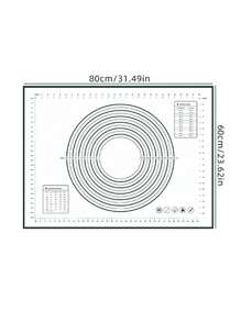 1 pieza Estera de silicona premium multiusos con medidas precisas, hecha de material de silicona antiadherente. Fácil para estirar la masa y hacer corteza de pastel