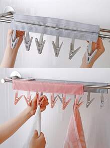 1pc Portable Travel Fabric Clothes Hanger, Multifunctional Folding Clothes Clip, Sock Underwear Clip For Hotel, Travel Accessories Drying Racktravel Accessories Travel Essentials Car Accessories Outdoor Accessories Air Plane Case Useful Things Summer Essentials Office Accessories Travel Must Haves Beach Vacation Holiday School Accessories Back To School Supplies Stuff