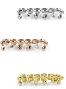 1 st. Coole Europese & Amerikaanse Hip-Hop Stijl Vergulde Waterdruppel Beugels Voor Ondertanden, 6 Tanden, Klassieke 18K Vergulde Koperen Tandheelkundige Kwaliteit Hip-Hop Stijl Grill Ornament