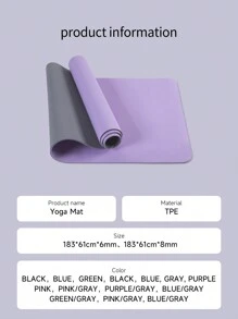 1 Pc 183*61*0.8cm TPE Antislip Yoga Mat Solid Color For Beginners, Exercise MAT For Dancing And Yoga - Multicolor - View 4
