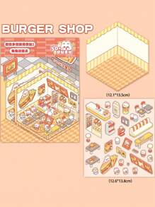 1 pièce/4 pièces Mini série d'autocollants de scène miniature : collection de maisons 3D pour le scrapbooking, la décoration sur étui de téléphone, les cadeaux de vacances, pour tuer le temps - Multicolore - Voir 8