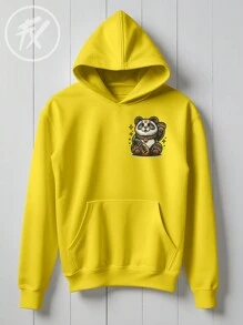 Panda Bear Streetwear Sweatshirt Over Take The Blessing Print Premium Cotton CANGURU 2296 Fluxo Fx - 黃色 - 查看 2