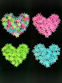 100pcs Self-Adhesive Cartoon Glow In The Dark Stickers For Luminous Star Room Decorations,Stickers,Wall Decal, Vinyl Decal For Home Decorations,Spring Decoration Items Refresh Your Home,Rama Decoration Stickers Gifts Birthday Graduation Back To School School Supplies