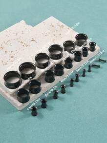 一对不锈钢内螺纹耳道塞扩张器锥形耳塞耳垂拉伸塞耳洞珠宝