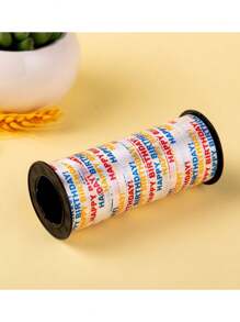 1 pieza, 100 Yardas de Cinta de Feliz Cumpleaños, Rollo de Cinta con Lazo Impreso, Rollo de Cordón Plástico para Globos, Ideal para Envoltura de Regalos, Fiestas, Decoración Artesanal y Floral - Multicolor - Ver 8
