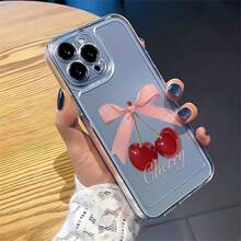 Cute Cherry Pattern Full Protection Anti-Drop Phone Case Compatible With Iphone 16/15/15Pro/15ProMax/14/13/12/11/Xs MAX Series, Phone Protective Cover