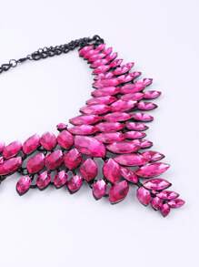 1 Set Vintage Faux Gem Crystal Gun Shaped Pendant Necklace & Earrings Jewelry Set, Suitable For Women Formal Event, Party, Banquet Wear