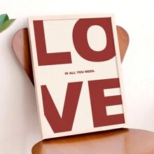 1PC Valentines Wall Art, Love Poster, 70s Wall Print, Preppy Room Decor, Wall Print, Retro Print, Maximalist Poster, Modern Typography Wall Art, Dorm Wall Art,Wall Art Decorative Murals, Poster Art,Canvas Wall Poster, Home Decor,Love - Multicolor - View 10