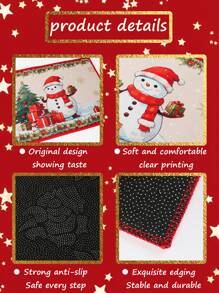 1 stuk 40*60cm kerstboom sneeuwpop patroon deurmat, vrolijke kerstdecoratie voor thuis, kerstversiering, kerstversiering voor binnen en buiten, kerstcadeau voor Kerstmis, gelukkig nieuwjaar 2025