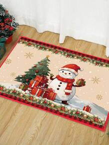 1 stuk 40*60cm kerstboom sneeuwpop patroon deurmat, vrolijke kerstdecoratie voor thuis, kerstversiering, kerstversiering voor binnen en buiten, kerstcadeau voor Kerstmis, gelukkig nieuwjaar 2025
