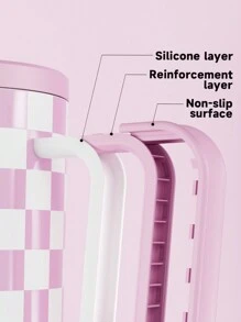 TOM & JERRY 40oz Tumbler With Handle, Insulated Cup, Vacuum Insulated Water Bottle, Leak-Proof Lid And Straw, Insulated Coffee Mug Stainless Steel Travel Mug, Keeps Cold For 24 Hours Or Hot For 10 Hours - Pink - View 5