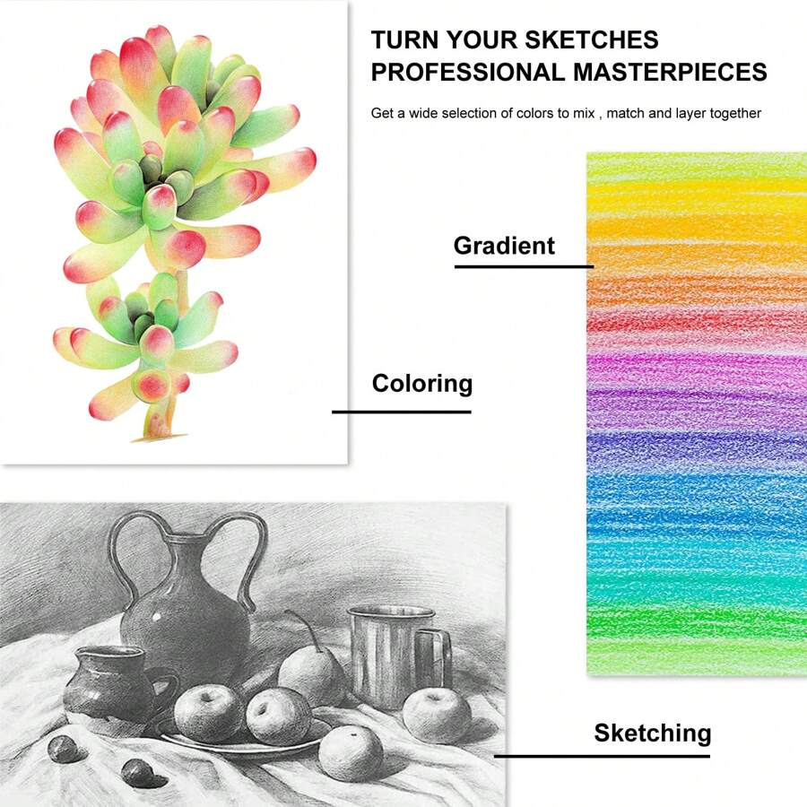 Brutfuner 180 Colored Pencil For Artists Rich Pigment Soft Core Oil