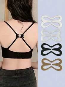 4 chiếc kẹp áo ngực hình chuồn chuồn và hoa, dây áo ngực vô hình chống trượt, phù hợp với đồ lót nữ - nhiều màu - Xem 6