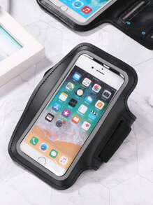 Funda Porta Celular Brazo Correr Gym Ejercicio Universal - Negro - Ver 4