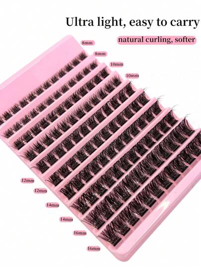 120clusters,D Songs 8-16mm Mixed 0.07mm , Waterproof Mink, Lightweight DIY Lashes For Natural To Dramatic Makeup, Suitable For Daily Use And Events Lash Clusters,Eye Lash Clusters,Individual Eyelashes,Lashes,Fake Lashes