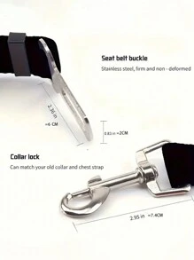 1 pieza Cinturón de seguridad para mascotas, Correa retráctil para perros, Correa para mascotas con hebilla para pecho y espalda, Cinturón de seguridad para automóvil, Cinturones resistentes y duraderos para arnés de automóvil para perros, mascotas medianas y grandes