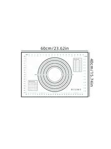 1 pieza Estera de silicona premium multiusos con medidas precisas, hecha de material de silicona antiadherente. Fácil para estirar la masa y hacer corteza de pastel