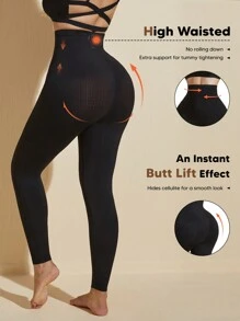 Compressielegging voor dames, yogabroek, buttlifting, naadloze hoge taille, buikcontrole, elastische shapewear