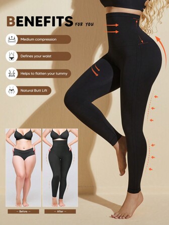 Women's Compression Leggings Yoga Pants Butt Lifting Seamless High Waist Tummy Control Stretchy Shapewear