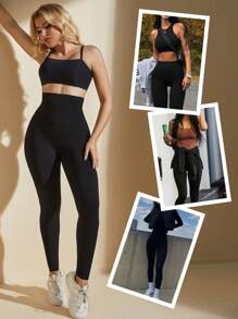 Compressielegging voor dames, yogabroek, buttlifting, naadloze hoge taille, buikcontrole, elastische shapewear