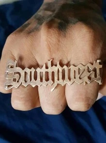 1pc Customizable Name Bracelet, Personalized Bracelet, Bracelet Ring, Hip Hop Accessory, 18K Gold Plated Stainless Steel Accessory, Suitable As Valentine's Day Gift, Includes Elegant Gift Box - Silver - View 2