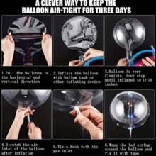 10 个透明泡泡气球，透明充气氦气球，适用于婚礼生日派对装饰、创意小礼物、节日用品、生日派对配件、生日礼物、派对装饰品 - 透明 - 查看 6