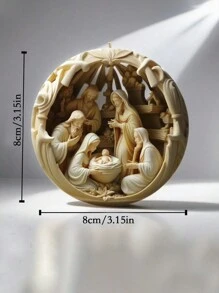 Ornamente de Crăciun pentru scena Nașterii Domnului, decorațiuni suspendate cu tematică de Crăciun, ornament de Crăciun pentru scena Nașterii Domnului, decor creștin de brad de Crăciun, cadou religios [stilul frânghiei este aleatoriu] - Multicolor - Vizualizare 3
