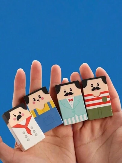 随机光头创意橡皮擦 卡通独特趣味橡皮擦 趣味学生文具 通宵达旦光头造型橡皮擦 学生礼物奖品