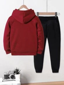 2 Stücke/Set Kapuzenpullover und Jogginghose mit Spiel-Motiv für Kleine Jungen