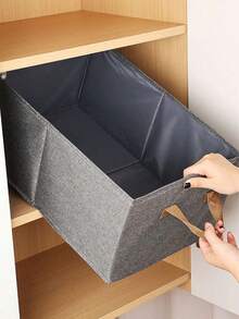 2pcs/Set Foldable & Stackable Storage Boxes, Portable Handheld Storage Containers For Clothes, Toys, Decorations, Office Supplies, Suitable For Wardrobe, Desk, Shoe Rack, Home, Bedroom, Office