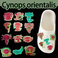 12-Piece Axolotl Shoe Charms Set, Cute Animal Design, Waterproof PVC Material For Shoe Decoration Accessories
