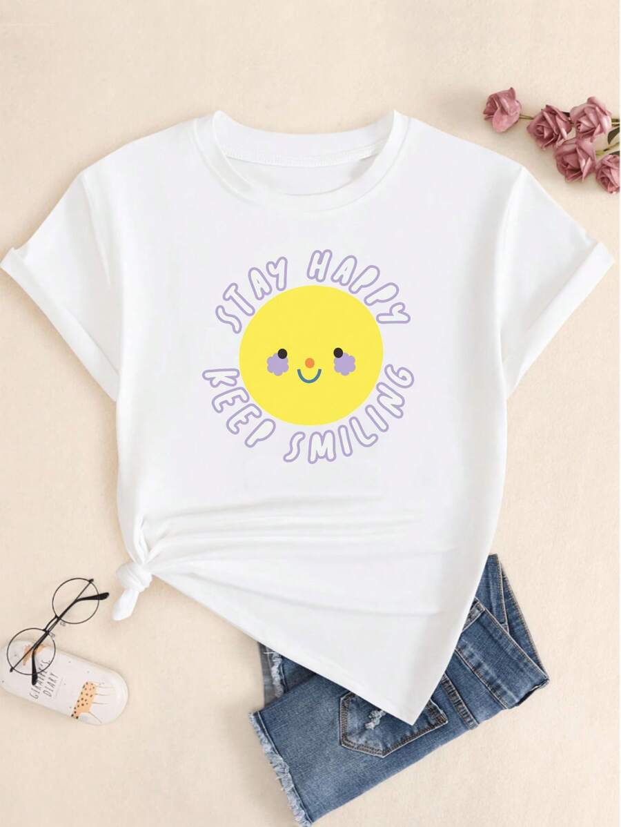 Artistic Style T-Shirt, Breathable Cotton Blouse, Premium Trend, Comfort, Summer Fashion - 白色 - 查看 1