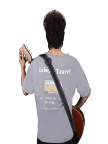 1/2/5pcs Adjustable Simple Guitar Strap - Gray, High Quality & Stylish, Durable Fabric, Minimalist Design, Sturdy Structure, Classic Guitar Strap Suitable For Electric, Acoustic And Bass Guitar - Includes Detachable Pick, Gift Set For Bass And Electric Guitarists, Suitable For Beginners And Music Lovers, Perfect Birthday, Valentine's Day, Christmas Gift For Musicians