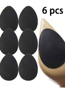6pcs High Heel Non-Slip Grip Rubber Sole Pads, Self-Adhesive Rubber Forefoot Cushions, Shock-Absorbing Shoe Inserts