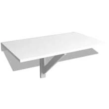 White Folding Wall Table Space Saving 100x60 Cm Multi Purpose Design - White - View 2